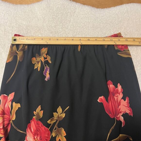 Positive Attitude Womens Black Floral Blouse & Skirt Set 2 Piece Set Size 16 - Picture 12 of 14